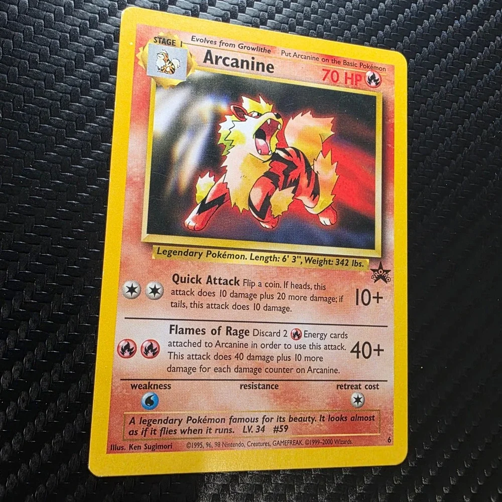 Arcanine 6 WOTC Black Star Promo Vintage Non-Holo Rare NM Pokemon TCG